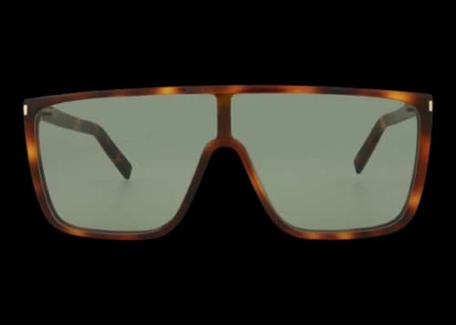 Saint Laurent Shield-Frame Acetate Sunglasses Havana/Green (SL364MASKA-30008960-002-20357)