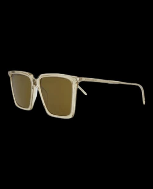 Saint Laurent Square Rectangle Sunglasses Yellow/Yellow/Brown (SL474-30011614-005)
