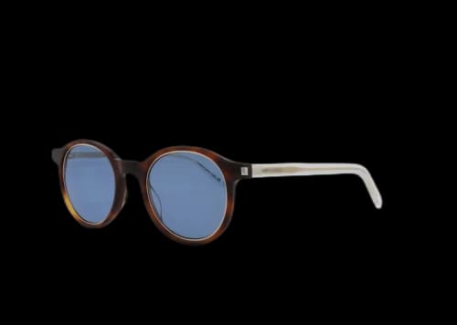 Saint Laurent Round Oval Sunglasses Havana/Crystal/Blue (SL521RIM-30013255-008)