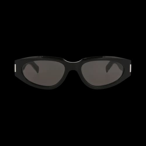 Saint Laurent Round-Frame Recycled Acetate Sunglasses Black Black Grey (SL618-30014642-001)