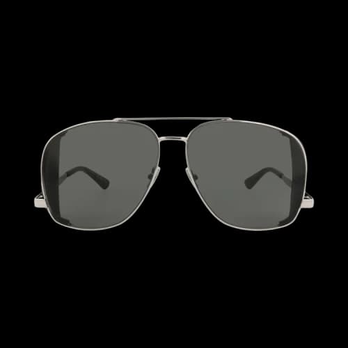 Saint Laurent Aviator-Frame Metal Sunglasses Silver Silver Grey (SL653LEONL-30015641-001)