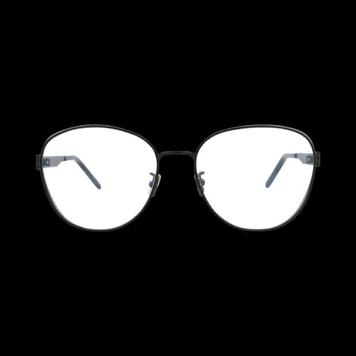 Saint Laurent Round-Frame Metal Optical Frames 'Black/Transparent'