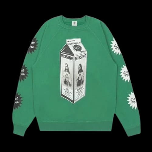 Saint Michael On the Milk Carton Crewneck 'Green'