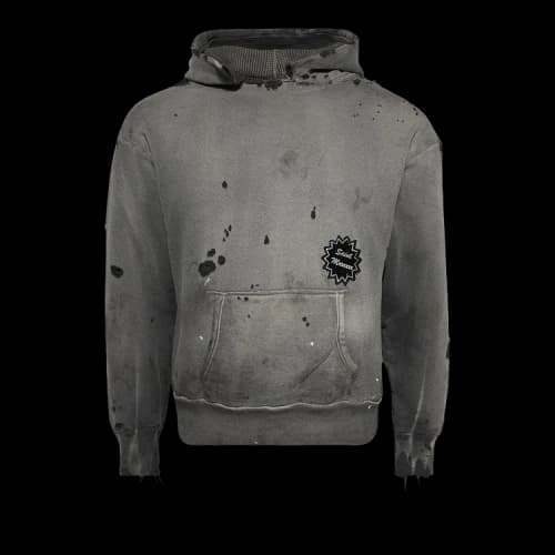 SAINT Mxxxxxx Distressed Logo Patch Hoodie 'Charcoal'