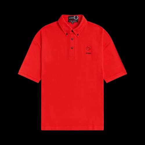 Fred Perry x Raf Simons Oversized Button Down Polo 'Lipstick Red'