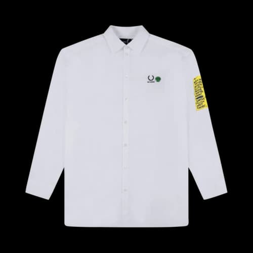Fred Perry x Raf Simons Patched Oversized Shirt 'White'