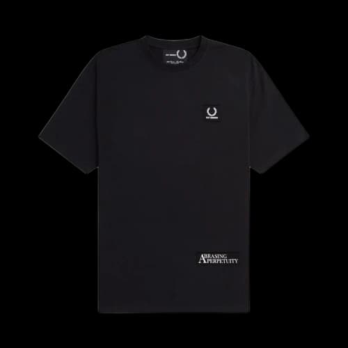 Fred Perry x Raf Simons Printed Patch Relaxed Tee 'Black'