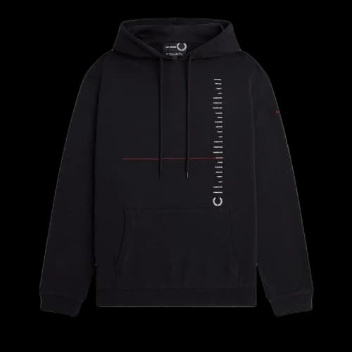 Fred Perry x Raf Simons Printed Hooded Sweatshirt 'Black'