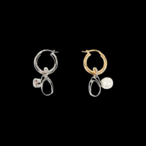 MM6 Maison Margiela Earrings 'Polished Palladio/Yellow Gold'