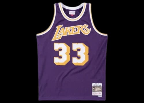 Mitchell & Ness Los Angeles Lakers Away 1983-84 Kareem Abdul-Jabbar Swingman Jersey Purple