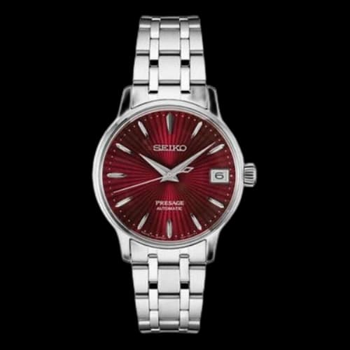 SEIKO PRESAGE Series Mechanical Silver/Red