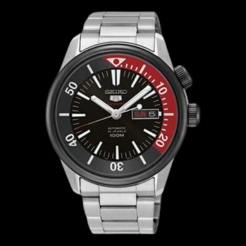 SEIKO waterproof Mechanical Sports waterproof Black Red