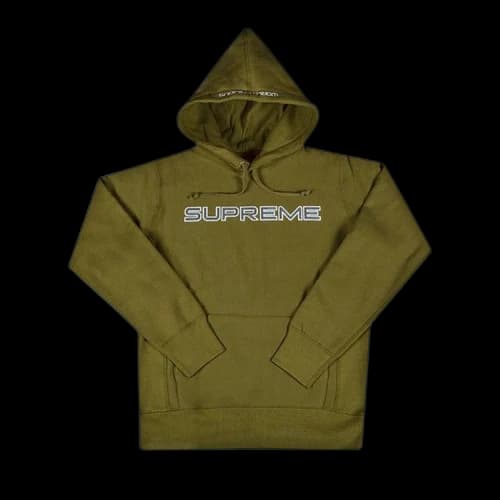 Supreme Sequin Logo Hooded Sweatshirt 'Moss'