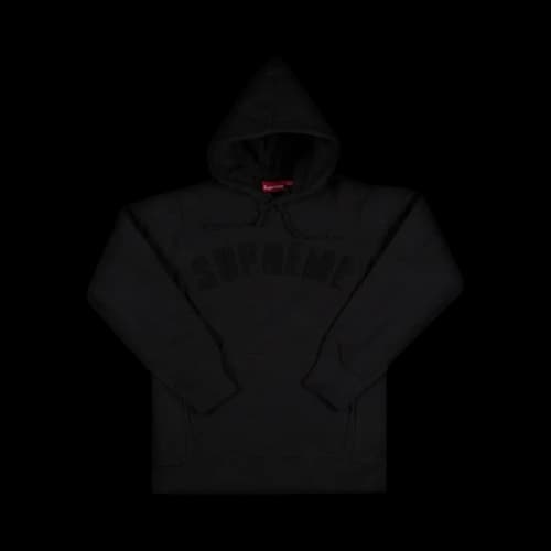 Supreme Chenille Arc Logo Hooded Sweatshirt 'Black'