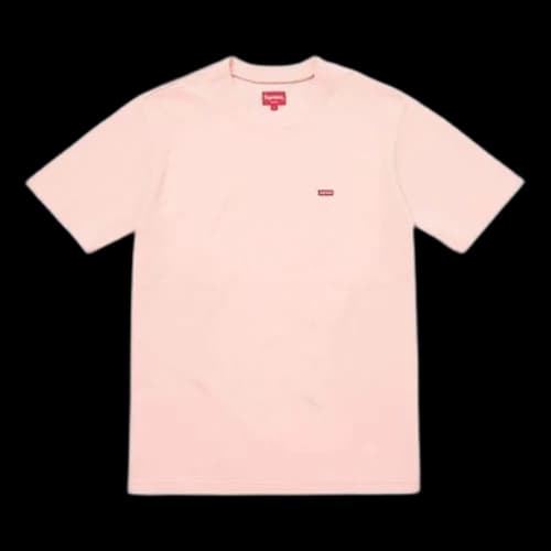 Supreme SS18 Small Box Pique Tee Peach Logo Tee