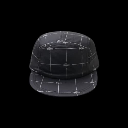 Supreme x Lacoste Reflective Grid Nylon Camp Cap 'Black'