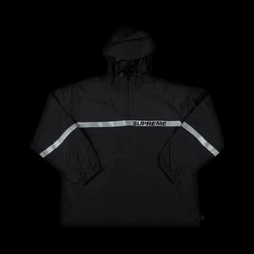 Supreme Reflective Taping Hooded Pullover 'Black'