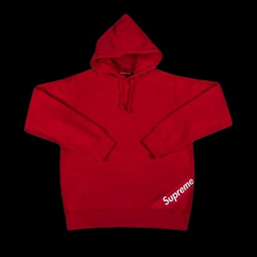 Supreme Corner Label Hooded Sweatshirt 'Red'