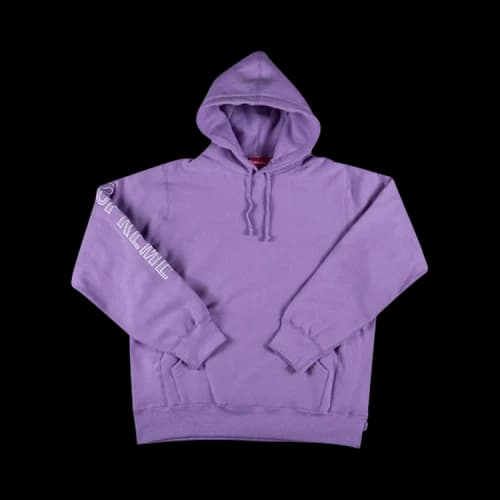 Supreme Sleeve Embroidery Hooded Sweatshirt 'Violet'