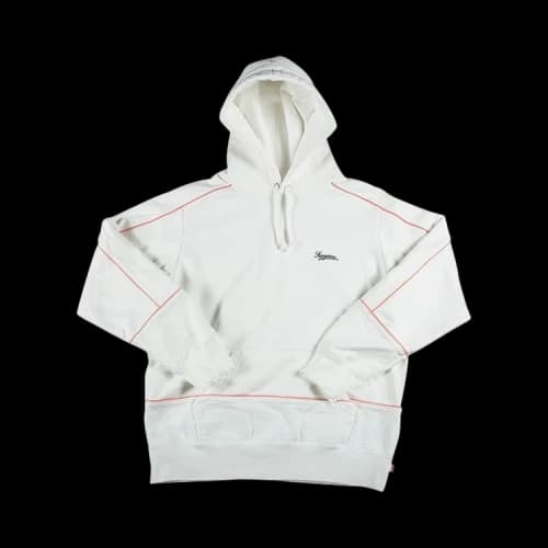 Supreme Piping Hooded Sweatshirt 'White'