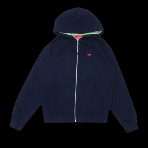 Supreme Contrast Zip Up Hooded Sweatshirt 'Navy'