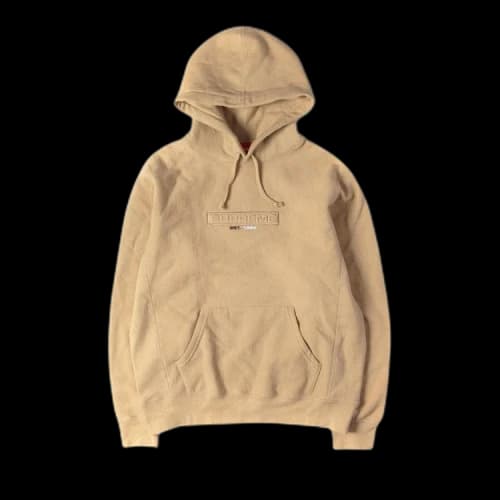 Supreme Embossed Logo Hooded Sweatshirt 'Light Brown'
