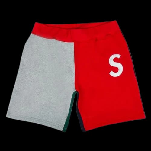 Supreme S Logo Colorblocked Sweatshort 'Red'