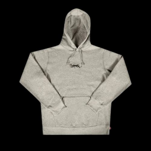 Supreme Tag Logo Hooded Sweatshirt 'Heather Grey'