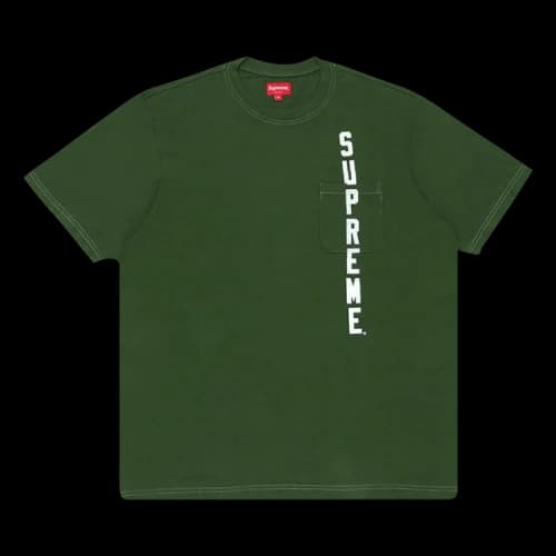 Supreme Contrast Stitch Pocket Tee 'Green'