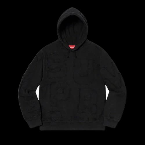 Supreme Cutout Letters Hooded Sweatshirt 'Black'