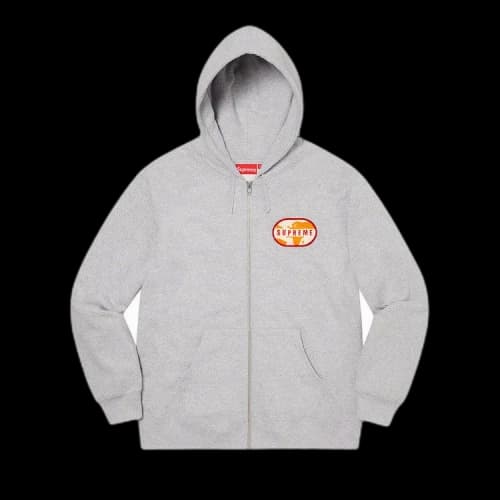 Supreme World Famous Zip Up Hooded Sweatshirt 'Heather Grey'