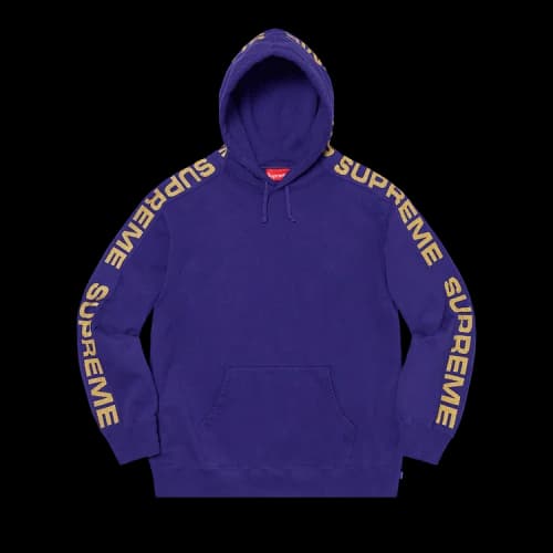 Supreme Metallic Rib Hooded Sweatshirt 'Dark Royal'