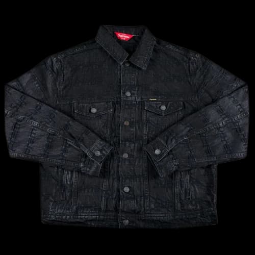 Supreme Frayed Logos Denim Trucker Jacket 'Black'
