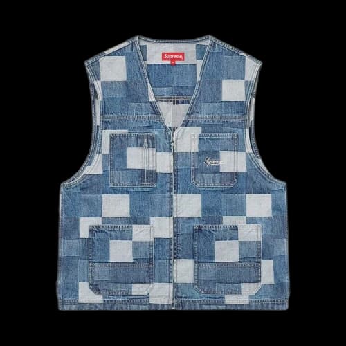 Supreme Patched Denim Vest 'Blue'