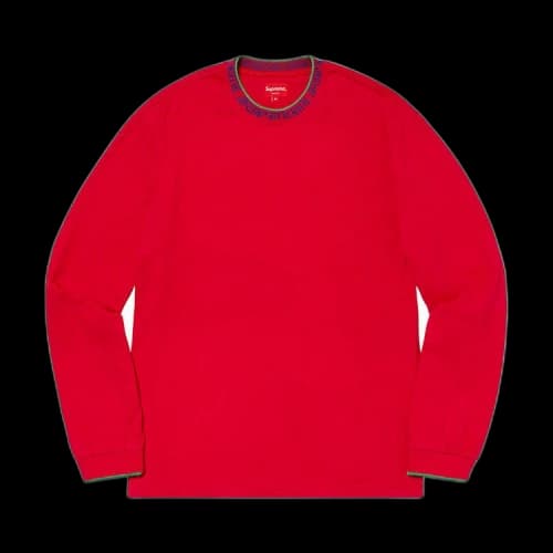 Supreme Old English Collar Logo Long-Sleeve Top 'Red'
