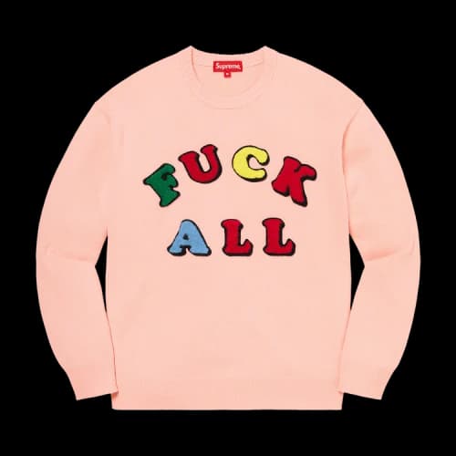 Supreme x Jamie Reid Fuck All Sweater 'Dusty Pink'