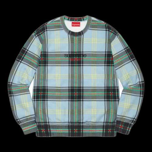 Supreme Plaid Crewneck 'Light Blue'