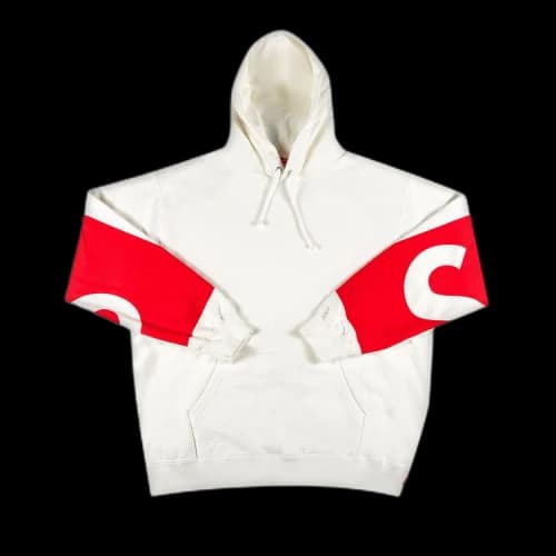 Supreme Big Logo Hooded Sweatshirt 'White'
