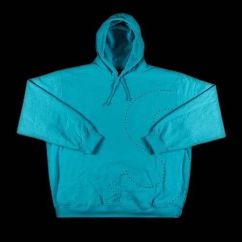 Supreme Laser Cut S Logo Hooded Sweatshirt 'Cyan'
