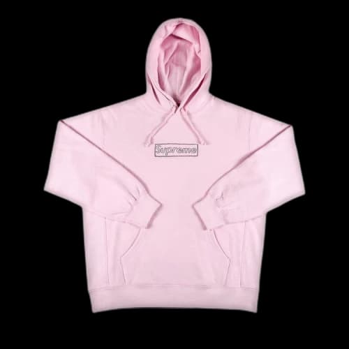 Supreme x KAWS Chalk Logo Hooded Sweatshirt 'Light Pink'
