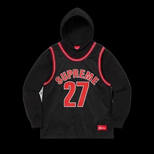 Supreme Basketball Jersey Hooded Sweatshirt 'Black'