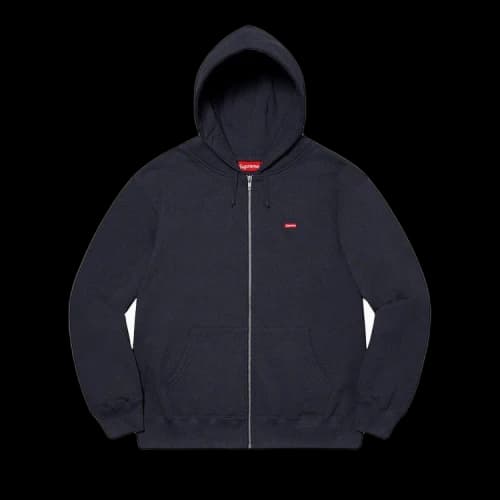 Supreme Small Box Zip Up Hooded Sweatshirt 'Navy'