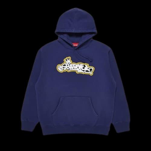 Supreme Handstyle Hooded Sweatshirt 'Washed Navy'