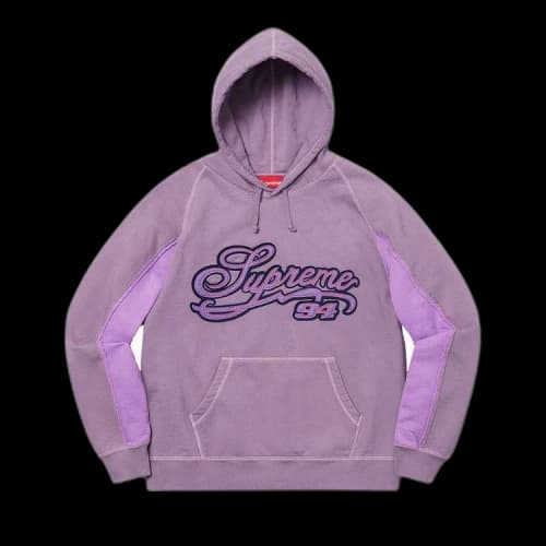 Supreme Paneled Script Hooded Sweatshirt 'Dusty Purple'