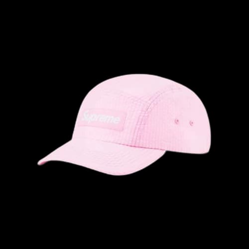 Supreme Washed Seersucker Camp Cap 'Light Pink'