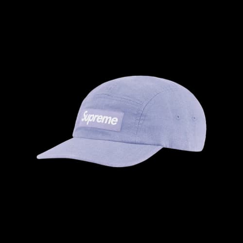 Supreme Linen Fitted Camp Cap 'Light Blue'