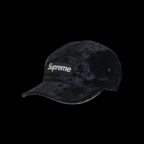 Supreme Crushed Velvet Camp Cap 'Black'