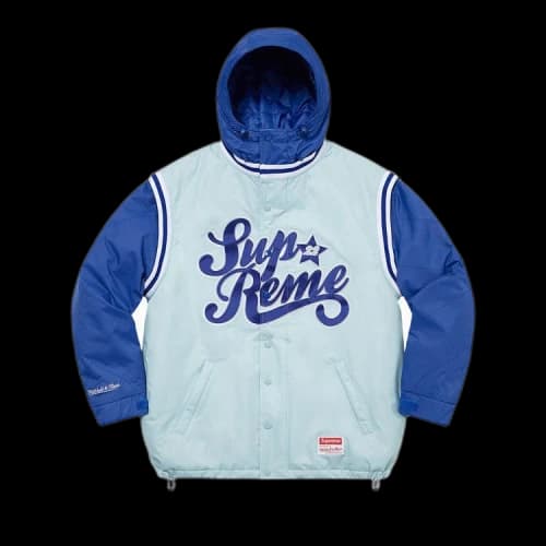 Supreme x Mitchell & Ness Quilted Sports Jacket 'Light Blue'