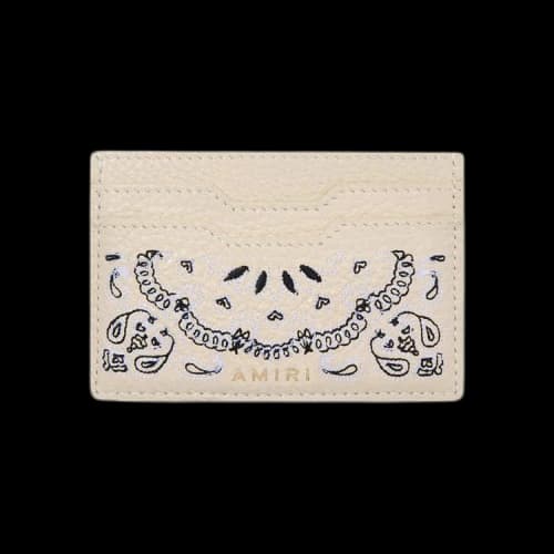 Amiri Pebbled Bandana Card Holder 'Alabaster'