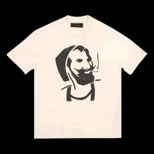 Amiri Zig Zag Crackle Tee 'Alabaster'